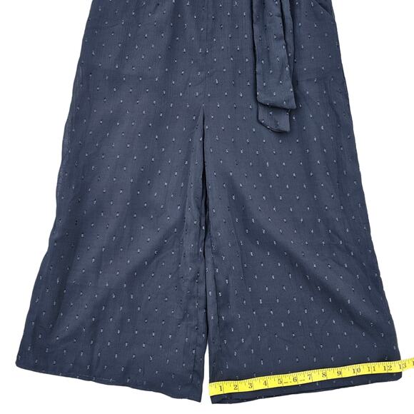 Black Sparkle Jumpsuit Everly Size S Small Sleeveless Wide Leg Crop Side Tie EUC - Picture 11 of 12